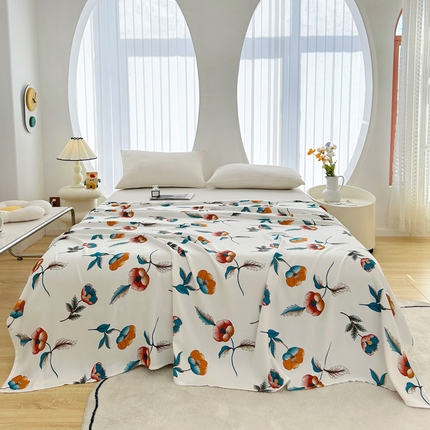 91家纺网 家纺一手货源 找家纺 （总）金泰莱 2025新款印花竹纤维凉席竹纤维毯子再生纤维软凉席盖毯空调毯