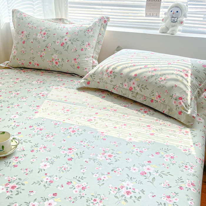 91家纺网 家纺一手货源 找家纺 涵宸家纺 2024新款全棉小清新印花单品套件--单枕套 枕套-浅香