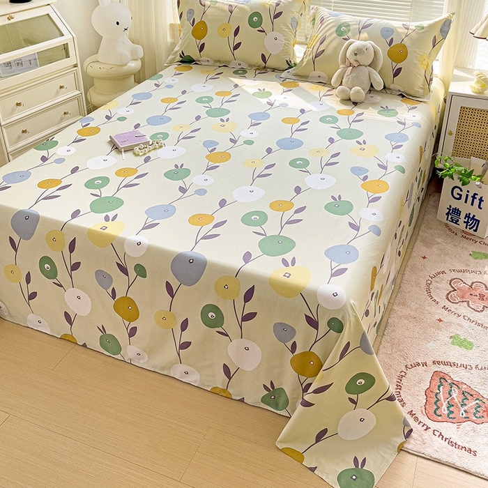 91家纺网 家纺一手货源 找家纺 大柏树 2025新款全棉13376印花四件套系列（可定制）-单床单 娜然