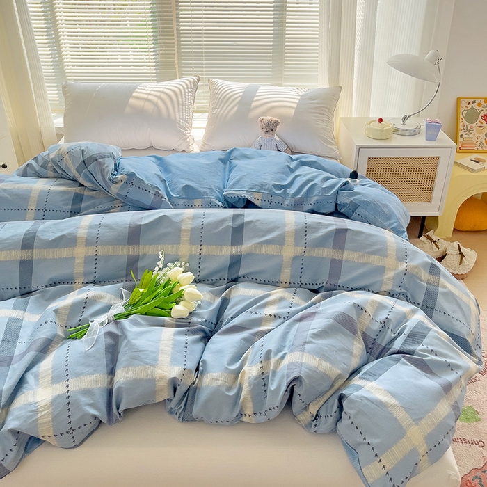 91家纺网 家纺一手货源 找家纺 大柏树 2025新款全棉13376印花四件套系列（可定制）-单被套 卡洛塔-蓝