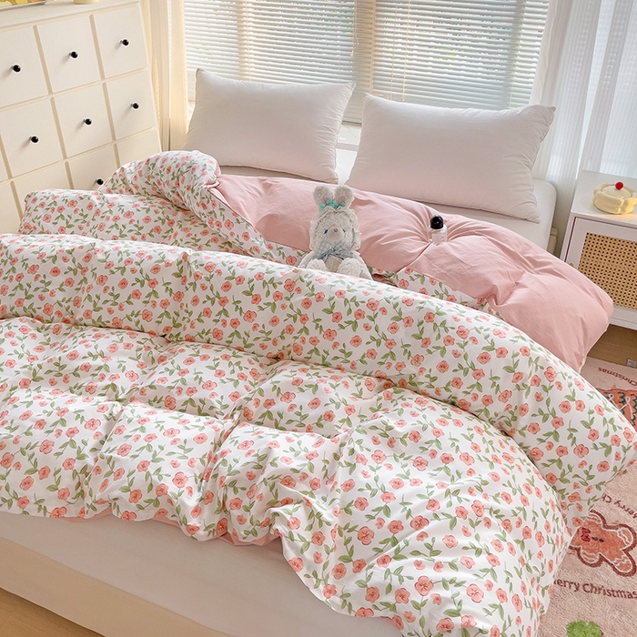 91家纺网 家纺一手货源 找家纺 大柏树 2025新款全棉13376印花四件套系列（可定制）-单被套 春晴