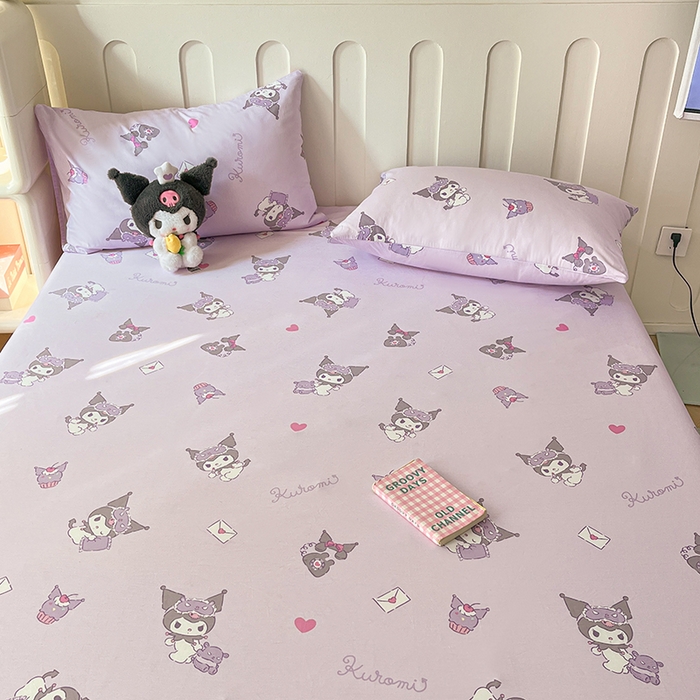 91家纺网 家纺一手货源 找家纺 博雅 2024新款三丽鸥正版授权全棉活性印花单床笠 辛巴与库洛米