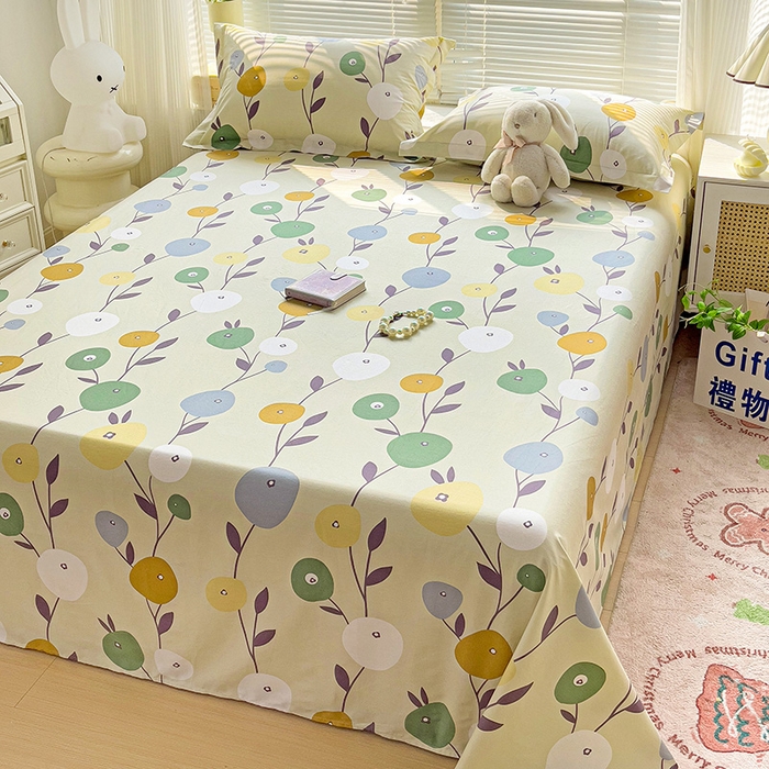 91家纺网 家纺一手货源 找家纺 大柏树 2025新款全棉13376印花四件套系列（可定制）-单床单 娜然