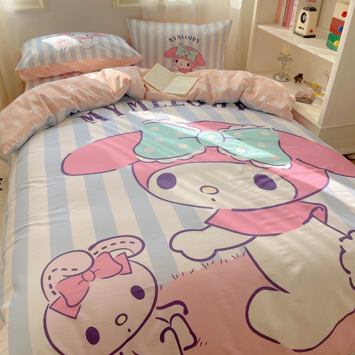 91家纺网 家纺一手货源 找家纺 星座 2025大版全棉三丽鸥四件套 甜心美乐蒂