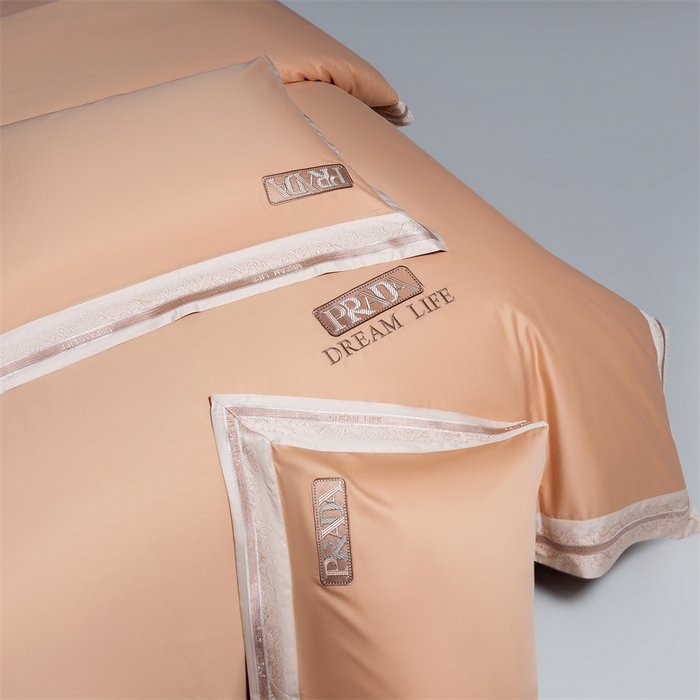 91家纺网 家纺一手货源 找家纺 高大尚婚庆馆  2025春夏新品长绒棉高端绣花四件套-卡洛拉 卡洛拉-南瓜橘