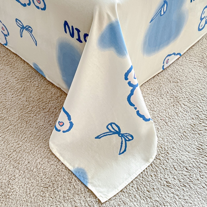 91家纺网 家纺一手货源 找家纺 涵宸家纺 2024新款全棉小清新印花单品套件--单床单 床单-玉桂兔