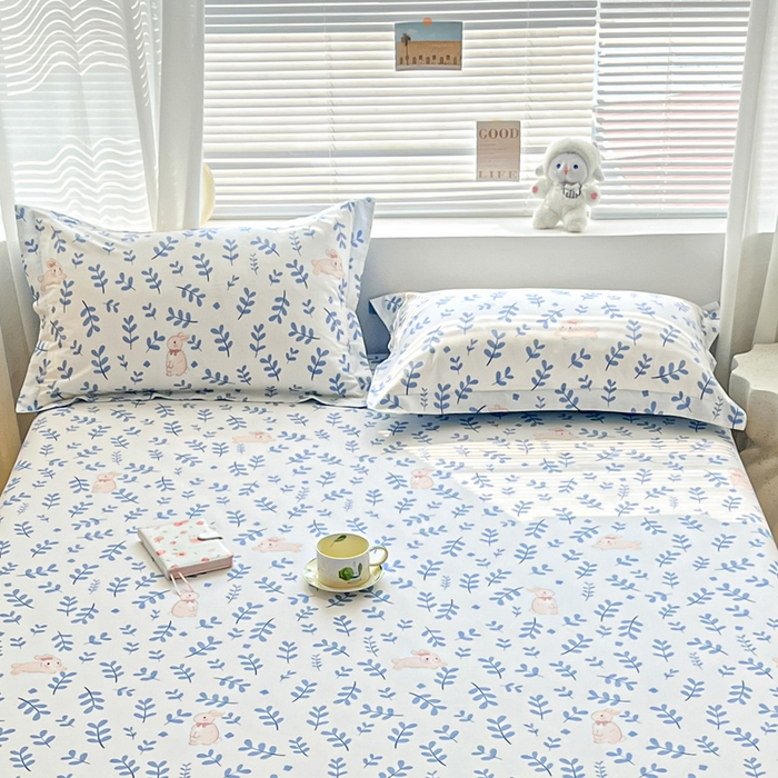 91家纺网 家纺一手货源 找家纺 （总）涵宸家纺 2024新款全棉小清新印花单品套件--单枕套