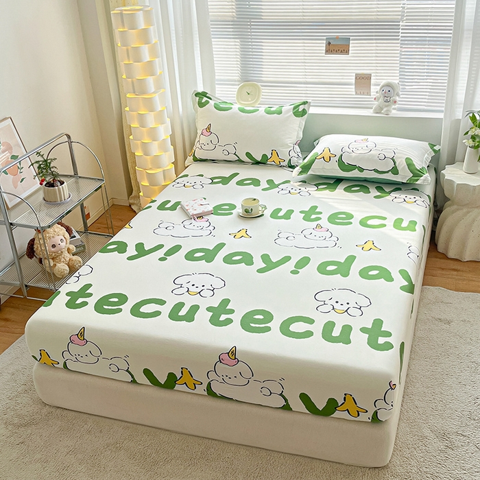 91家纺网 家纺一手货源 找家纺 涵宸家纺 2024新款全棉小清新印花单品套件--单床笠 床笠-萌宝宝