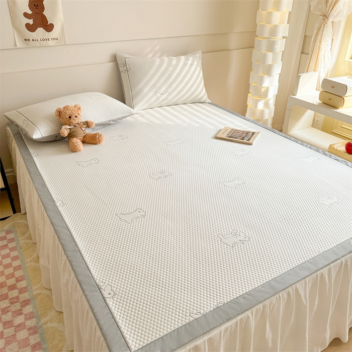 91家纺网 家纺一手货源 找家纺 慕尚家纺 2025新款卡通凉豆豆凉感冰丝席凉席 床席款-小怪兽