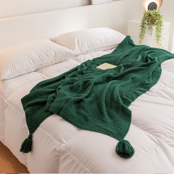 91家纺网 家纺一手货源 找家纺 （总）朴尔家纺-毛巾被 2024新款北欧纳维亚系列日光流苏针织毯