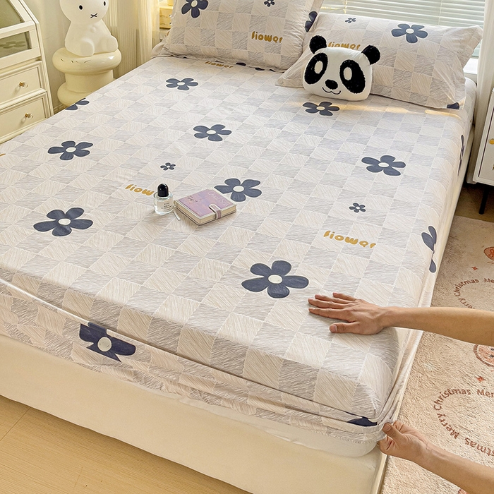 91家纺网 家纺一手货源 找家纺 大柏树 2025新款全棉13376印花四件套系列（可定制）-单床笠 熹微