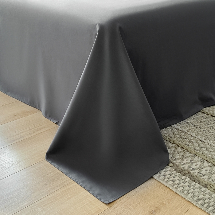 91家纺网 家纺一手货源 找家纺 芊寻家居 2024新款13372全棉纯色四件套无印良品风简约套件 奶茶-深灰