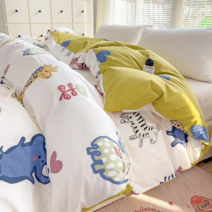 91家纺网 家纺一手货源 找家纺 大柏树 2025新款全棉13376印花四件套系列（可定制）-单被套 爱乐儿