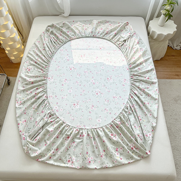 91家纺网 家纺一手货源 找家纺 涵宸家纺 2024新款全棉小清新印花单品套件--单床笠 床笠-浅香