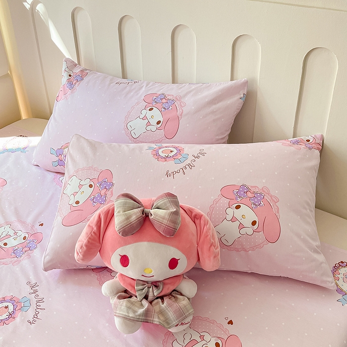 91家纺网 家纺一手货源 找家纺 博雅 2024新款三丽鸥正版授权全棉活性印花单床笠 少女美乐蒂