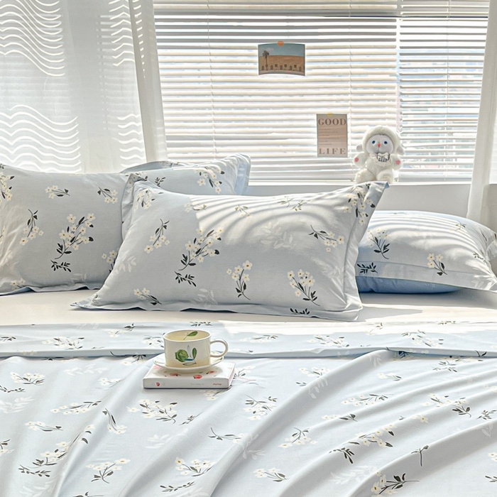 91家纺网 家纺一手货源 找家纺 涵宸家纺 2024新款全棉小清新印花单品套件--单枕套 枕套-那年花开