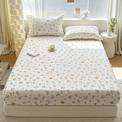 91家纺网 家纺一手货源 找家纺 （总）涵宸家纺 2024新款全棉小清新印花单品套件--单床笠