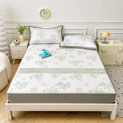 91家纺网 家纺一手货源 找家纺 （总）大元 2025新款数码印花冰藤席系列 -冰藤床笠