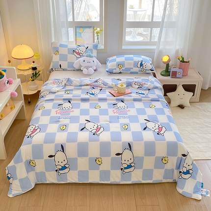 DS-2025新款儿童卡通三丽鸥正版授权A类针织棉夏被系列 蓝格帕恰狗