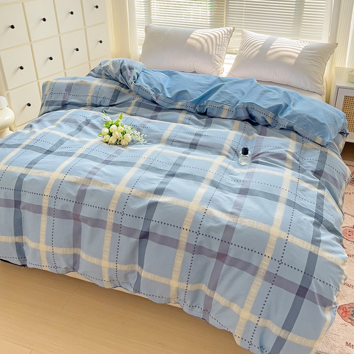 91家纺网 家纺一手货源 找家纺 大柏树 2025新款全棉13376印花四件套系列（可定制）-单被套 卡洛塔-蓝