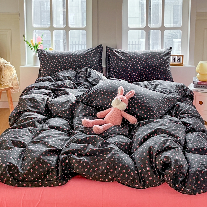 91家纺网 家纺一手货源 找家纺 千朵 2024新款全棉四件套 冬日恋歌