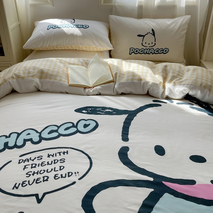 91家纺网 家纺一手货源 找家纺 星座 2025大版全棉三丽鸥四件套 伙伴帕恰狗