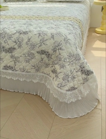 91家纺网 家纺一手货源 找家纺 冬然 2023新款全棉床盖纯棉床盖夹棉床单全棉床单纯棉床单水墨画