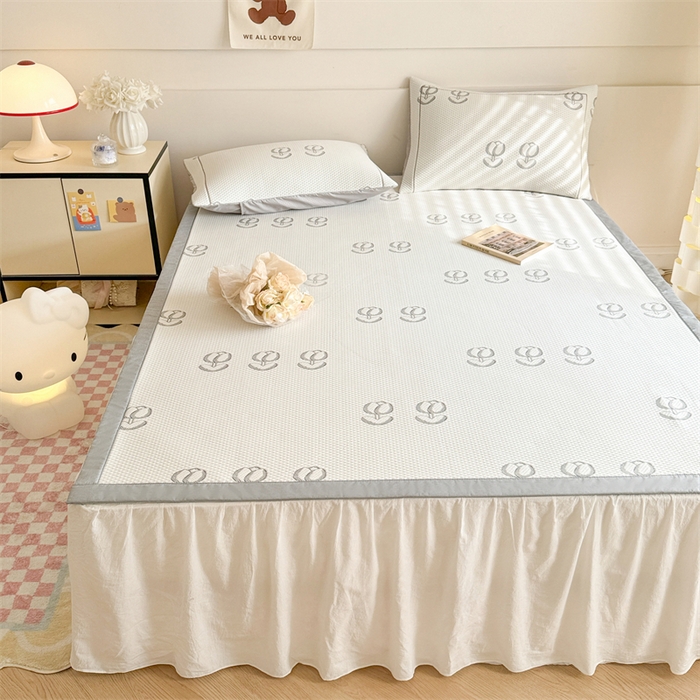 91家纺网 家纺一手货源 找家纺 慕尚家纺 2025新款卡通凉豆豆凉感冰丝席凉席 床席款-芬芳