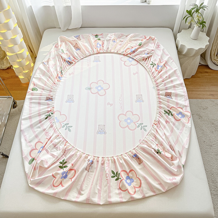 91家纺网 家纺一手货源 找家纺 涵宸家纺 2024新款全棉小清新印花单品套件--单床笠 床笠-弗洛斯