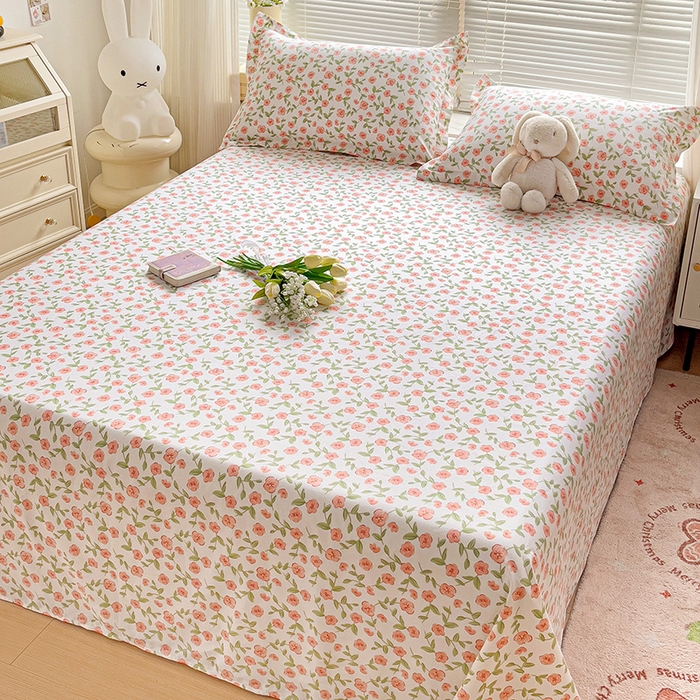 91家纺网 家纺一手货源 找家纺 大柏树 2025新款全棉13376印花四件套系列（可定制）-单床单 春晴