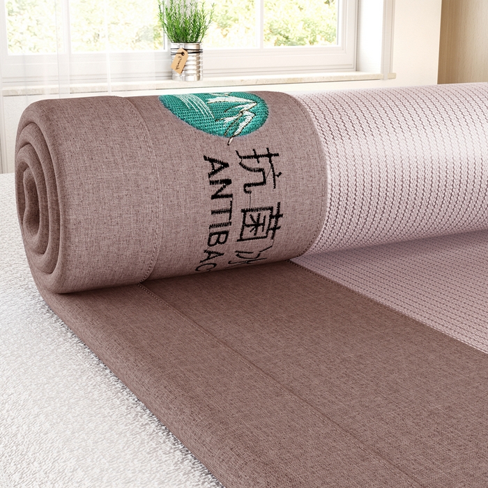 91家纺网 家纺一手货源 找家纺 爱宝被业 2025新款冰丝凉席刺绣款 粉