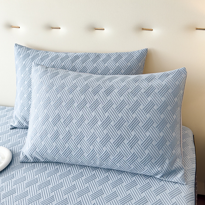 91家纺网 家纺一手货源 找家纺 邦妮家纺 2024新款A类凉感丝床笠凉席床垫30公分内可用 梦幻-天蓝