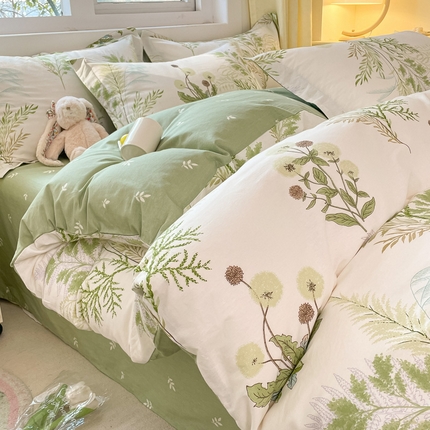 91家纺网 家纺一手货源 找家纺 （总）涵宸家纺 2024新款全棉小清新印花单品套件--单被套