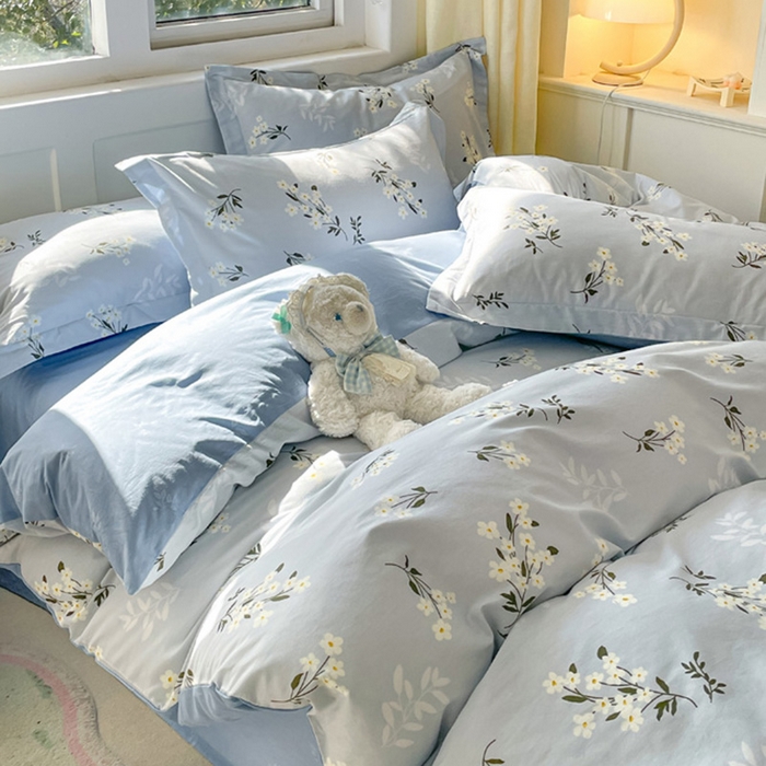 91家纺网 家纺一手货源 找家纺 涵宸家纺 2024新款全棉小清新印花单品套件--单被套 那年花开