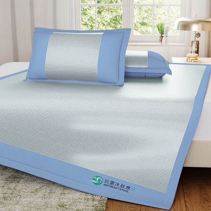 91家纺网 家纺一手货源 找家纺 （总）爱宝被业 2025新款直播爆款冰丝凉席刺绣款