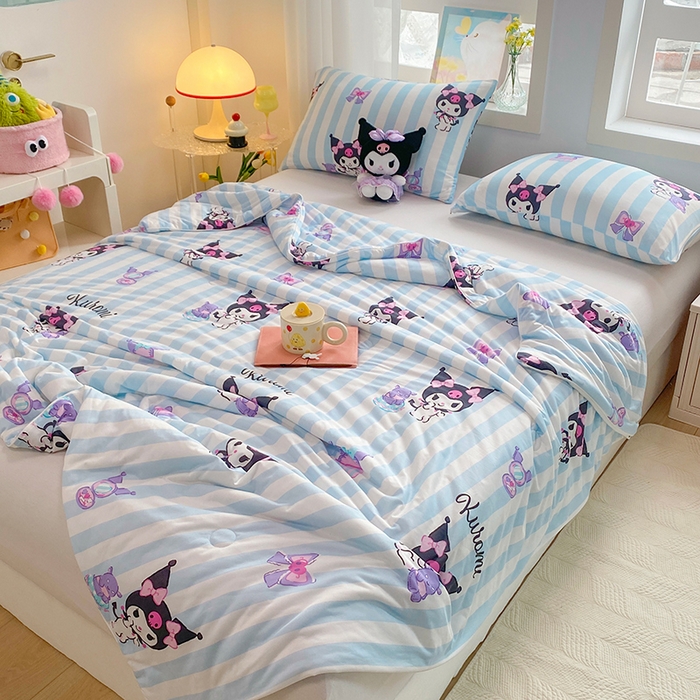 91家纺网 家纺一手货源 找家纺 DS-2025新款儿童卡通三丽鸥正版授权A类针织棉夏被系列 美妆库洛米