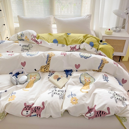 大柏树 2025新款全棉13376印花四件套系列（可定制）-单被套 爱乐儿