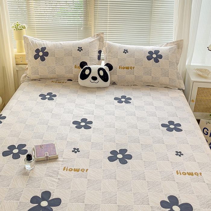 91家纺网 家纺一手货源 找家纺 大柏树 2025新款全棉13376印花四件套系列（可定制）-单床笠 熹微