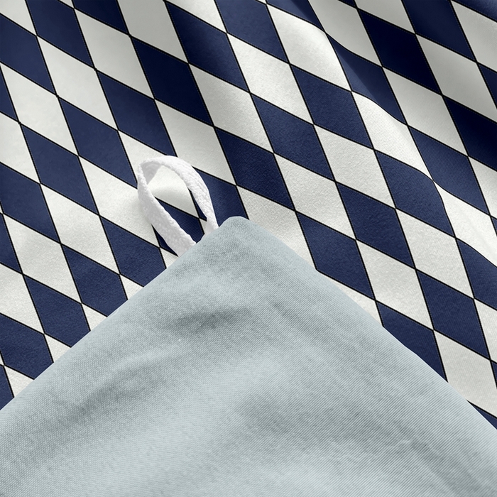 91家纺网 家纺一手货源 找家纺 啊雅家居 床上用品水洗棉印花五件套七件套 日系凌格蓝