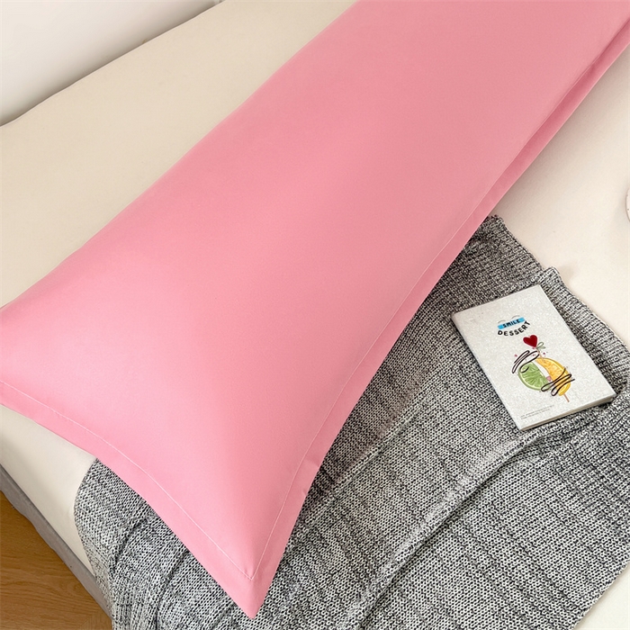 91家纺网 家纺一手货源 找家纺 梦舒羽 2025新款抗菌防水四季款枕套宿舍情侣枕芯套双人枕头套 防水单层枕套-豆沙粉