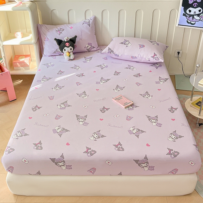 91家纺网 家纺一手货源 找家纺 博雅 2024新款三丽鸥正版授权全棉活性印花单床笠 辛巴与库洛米