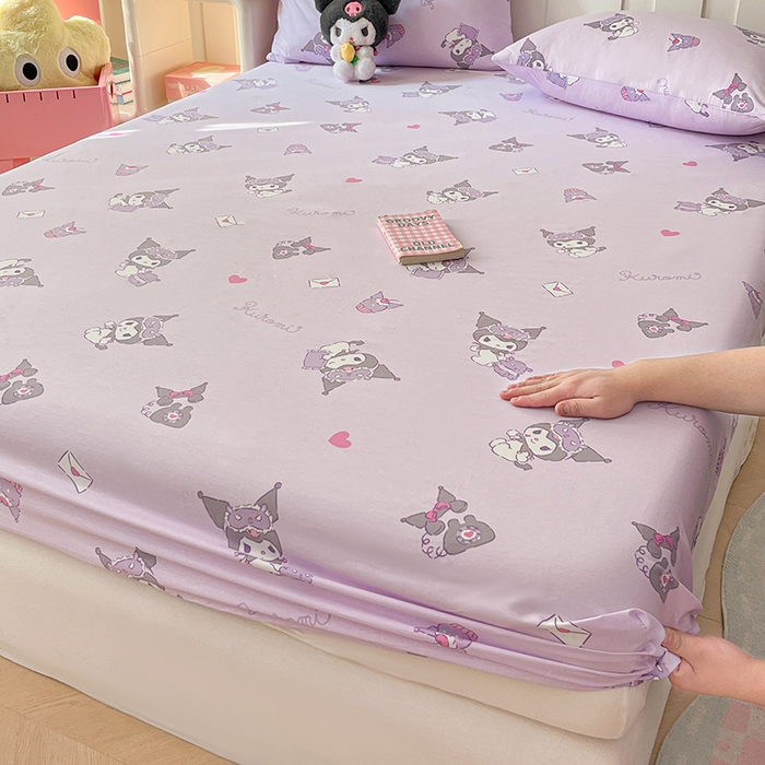 91家纺网 家纺一手货源 找家纺 博雅 2024新款三丽鸥正版授权全棉活性印花单床笠 辛巴与库洛米