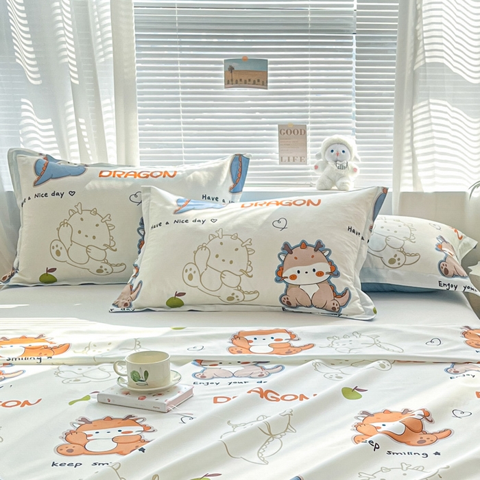 91家纺网 家纺一手货源 找家纺 涵宸家纺 2024新款全棉小清新印花单品套件--单枕套 枕套-龙先生
