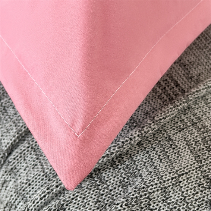 91家纺网 家纺一手货源 找家纺 梦舒羽 2025新款抗菌防水四季款枕套宿舍情侣枕芯套双人枕头套 防水单层枕套-豆沙粉