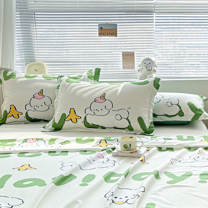 91家纺网 家纺一手货源 找家纺 涵宸家纺 2024新款全棉小清新印花单品套件--单枕套 枕套-萌宝宝