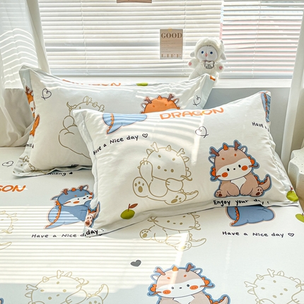 91家纺网 家纺一手货源 找家纺 （总）涵宸家纺 2024新款全棉小清新印花单品套件--单枕套