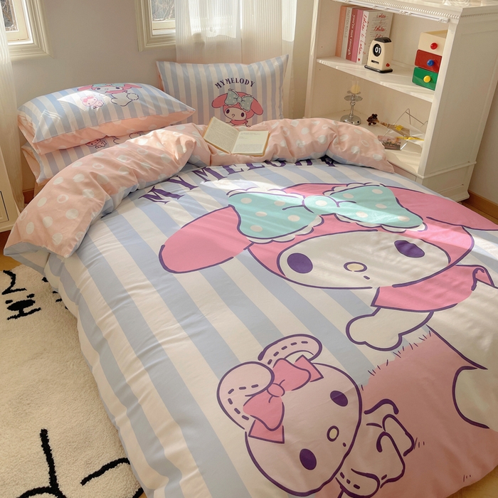 91家纺网 家纺一手货源 找家纺 星座 2025大版全棉三丽鸥四件套 甜心美乐蒂