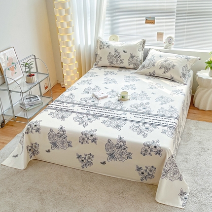 91家纺网 家纺一手货源 找家纺 （总）涵宸家纺 2024新款全棉小清新印花单品套件--单床单