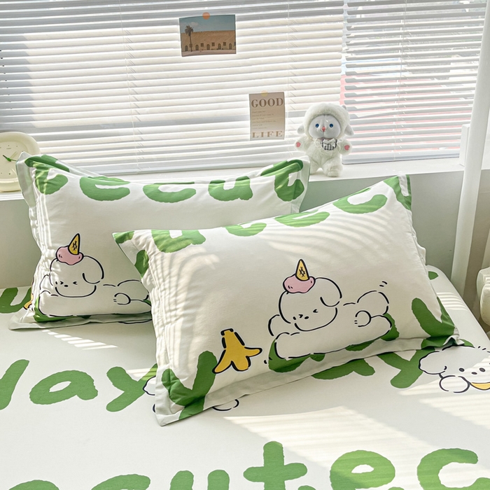 91家纺网 家纺一手货源 找家纺 涵宸家纺 2024新款全棉小清新印花单品套件--单枕套 枕套-萌宝宝