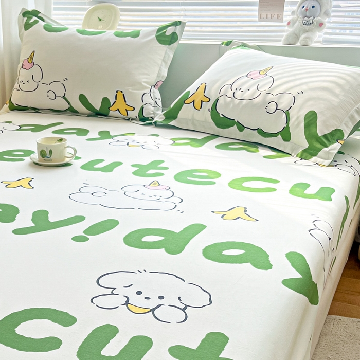 91家纺网 家纺一手货源 找家纺 涵宸家纺 2024新款全棉小清新印花单品套件--单枕套 枕套-萌宝宝